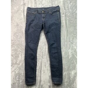 Express Women's Skinny Jeans - Dark Blue